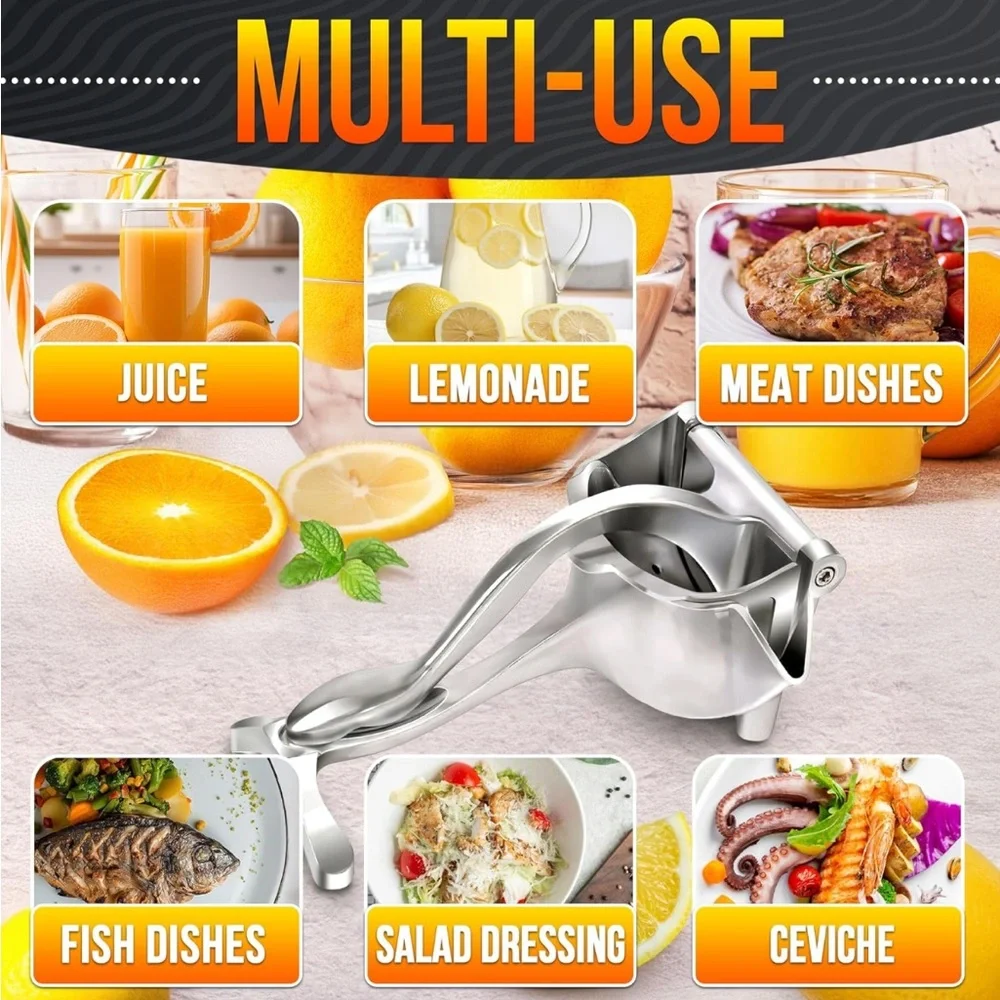 NEW Premium Silver Manual Citrus Press